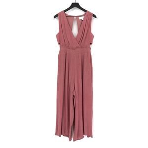 SUPERFOXX Cropped Cutout Jumpsuit Mauve Pink M